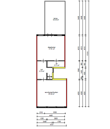 Floorplan - Damsterdiep 47B, 9711 SH Groningen